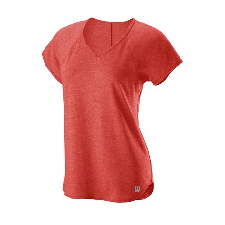 Wilson W Training V-Neck Tee Hot Coral
